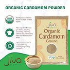 Organic Ground Cardamom Powder 3.5 Ounce Bag - Premium, Aromatic, Non-GMO - by Jiva Organics