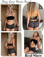 Avidlove Womens Underwear Sexy Boyshorts Panties Lace Full Coverage Boxer Briefs with Criss Cross Back