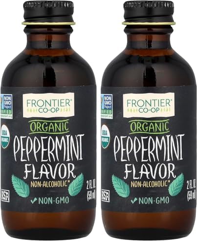 Frontier Peppermint Flavor Certified Organic, 2 Ounce Bottle (Pack of 2)