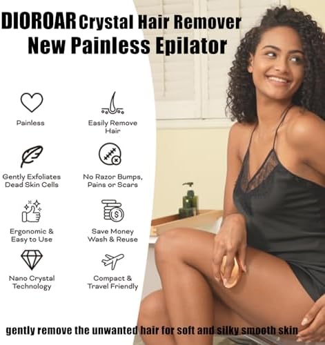 Crystal Hair Eraser,Upgrade Crystal Hair Remover,Physical Nano Glass Hair Removal Device,Painless Epilator and Exfoliator Without Shaver for Quick Soft Silky Skin(Golden)