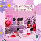 SALKING Floral Essential Oils Set, Premium Pure and Natural Essential Oils, Fragrance Oil Scented Oils for Oil Diffusers 6 x 10 ML - Lavender, Rose, Jasmine, Cherry Blossom, Gardenia, Chamomile