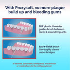 Dental Floss for Bridges and Implants, 12 Packs - Implant Floss Threaders for Bridges with Extra-Thick Proxy Brush for Optimal Dental Care - Bridge and Implant Cleaners by ProxySoft