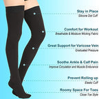 Thigh High Medical Compression Stockings For Women & Men,20-30 mmHg Thigh High Compression Socks,Closed Toe Graduated Support Hose with Silicone Dot Band-Ideal For Varicose Vein,Edema,Swelling