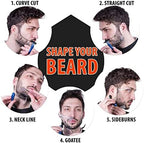 2PCS Men's Beard Shaping Tool Template, Beard Guide Shaper with Inbuilt Comb, Multi-liner Edges Shave for Curve/Straight/Neckline/Goatee/Sideburns (Clear-2pcs)