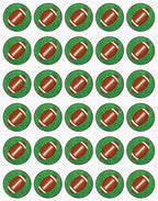 30 x Footballs in Grass Themed Edible Cupcake Toppers | Uncut on Wafer Sheet- Qty 30-1.5” each