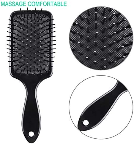 SIQUK 6 Pieces Hair Brush Comb Set Paddle Brush Detangle Hair Brush and Black Combs for Men and Women Wet, Dry, Curly and Straight Hair