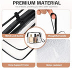 Clear Makeup Bag,2 Pack TSA Approved Toiletry Bag Travel Toiletry Bag Hanging Makeup Cosmetic bag for Women Men (Black).