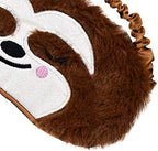 Cute Sloth Sleeping Mask, Soft Fluffy Plush Blindfold Funny Novelty Animal Sleep Mask Eye Cover Eyeshade for Kids Girls Boys Women Men Night Nap Travel Meditation (Brown, Sloth)
