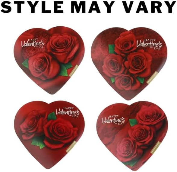 Valentine's Day Chocolate Truffles Gift Set, Heart Box with Red Rose Theme, Milk and Dark Chocolate Assortment | (3 - Pack)