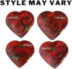Valentine's Day Chocolate Truffles Gift Set, Heart Box with Red Rose Theme, Milk and Dark Chocolate Assortment | (3 - Pack)