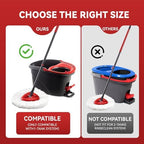 8 Pack Mop Replacement Heads with Base and Floor Scrub Brush, Compatible with Ocedar Systems, Microfiber Replace Heads, Snap-On Floor Cleaning Accessories