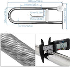 Handicap Grab Bar, 23.6 Inch Stainless Steel Toilet Safety Rails, Disabled Flip-Up Bathroom Grab Bars with Paper Holder, Anti-Slip Toilet Handrails Hand Grips Handicap Grab Bars for Elderly