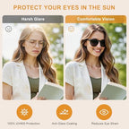 2 Pack Sun Readers for Men Women, Round Reading Sunglasses with UV400 Protection & Spring Hinge for Outdoor Use
