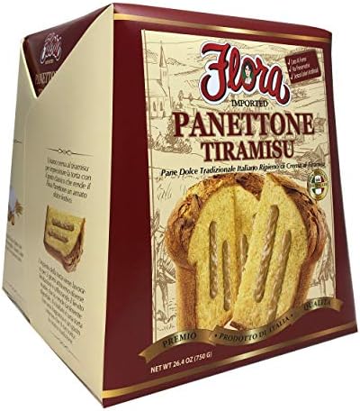 Flora Foods Panettone Tiramisu Traditional Italian Soft and Moist Sweet Bread Holiday Cake
