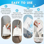 Snap Grip Mop, Cloth Changing Mop, Zero Touch Lazy Mopa with Automatic Cloth Changing, Wet & Dry Dust Mopping for Hardwood, Vinyl, Laminate, Tile, Includes 20 Dry Pads, Home Cleaning Essential (White)