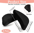 4 Pairs Shoe Filler for Too Big Shoes Women Soft Sponge Shoe Filler Inserts Adjustable Shoes Toe Inserts Big Toe Plug Foot Brace Pads Black Toes Cushions for High Heel Flats Sneakers