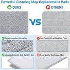 20Pcs Mop Replacement Pads Compatible with Flat Mop or Mop Bucket Set, 13" X 4.9" Universal Mop Pads Mop Head Refills Washable Wet Mops, Microfiber Flat Mop Pad for Most 11-13” Size Mops
