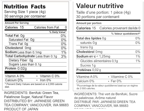 Japanese Green Tea Co. Benifuuki Japanese Green Tea Candy Bundle (30 Pack) – Vegan and Single Origin Organic Tea Candy with Methylated Catechins – Delicious and Full of Taste Flavor