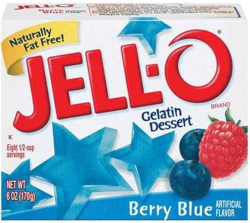 Jell-o, Gelatin Dessert, Berry Blue (Pack of 4)
