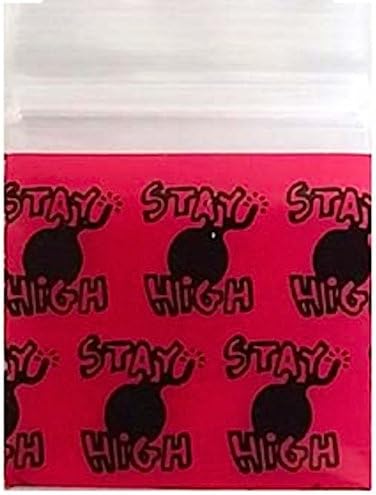 200-2" x 2" Stay High Small Zipper Lock Baggies Craft Resealable Plastic Baggy 2 Mil Zipper Poly Bags