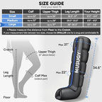 Sequential Leg Compression Massager for Circulation : Full Leg Air Compression Boots for Massage Therapy & Fatigue Relief - 9 Intensity, 6 Modes, 3 Timers for Athletes, Runners, Gym (Large)
