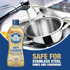Bar Keepers Friend Soft Cleanser Liquid, 13 oz x 2, Multipurpose Surface Cleaner, Soap Scum & Grease from Stainless Steel & More