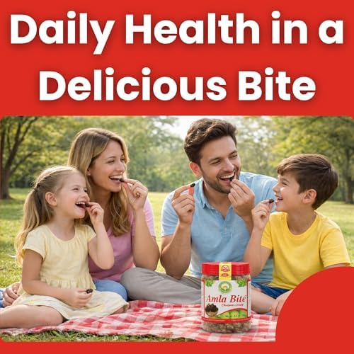 Basic Ayurveda Amla Bite Chatpata Candy | 8.82 Oz/250g | Sweet & Sour Flavor | Dried Indian Gooseberry Fruit Treat | Soft & Chewy | Natural Source of Vitamin C | Vegan & Gluten-Free