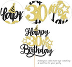 Rsstarxi 1 Pack Happy 30th Birthday Cake Topper Star Hat Glitter Cheers to 30 Years Birthday Cake Pick 30 Fabulous Cake Decorations for Happy 30th Birthday Anniversary Party Decorations