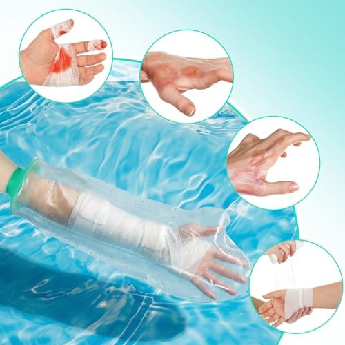 Arm Shower Sleeve, Waterproof Arm Sleeve for Showering, WaterProof Cast Cover Arms, Watertight Protection for Wrist, Elbow, Finger, Hand & Forearm, Reusable & Durable