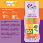 Plum Organics Mighty Puffs Ancient Grain + Chickpea Snack, Carrot + Broccoli Flavor, Baby Crawlers, Kosher, USDA Certified Organic, Non-GMO, 1.85 Ounce (Pack of 6)