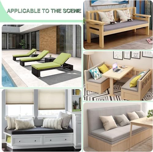 Custom Sponge Foam Bench Cushions, Personalized Indoor Furniture Cushion, High Elasticity Sponge Garden Patio Bench Cushions for Outdoor Furniture, Long Chair Pad for Swing Porch