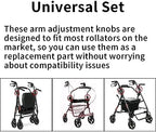 3Pcs Knob Replacement Part Universal for Rolling Walker Rollator, Foldable Rollator Walker, Hand Propelled Walker etc, Aluminum 3 Point Knob,Rollator Walker Medline Walker Parts Accessories