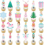 Nutcracker Party Cupcake Decorations 48Pcs Nutcracker Christmas Cupcake Toppers Nutcracker Cupcake Picks Christmas Ballet Theme Cake Topper for Winter Holiday Party Dessert Supplies