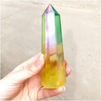 Crystal Stone Natural Quartz Crystal Double Color Wand Tower Presents