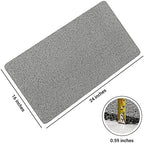 LuxStep Shower Mat Bathtub Mat,24x16 inch, Non-Slip Bath Mat with Drain, Quick Drying PVC Loofah Bathmat for Tub,Shower,Bathroom (Phthalate Free,Grey)
