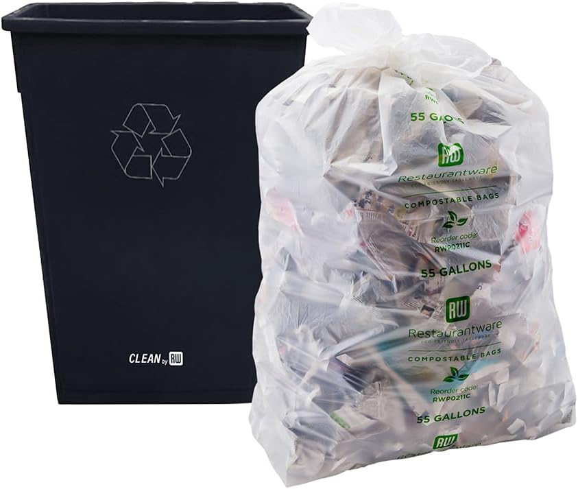 Restaurantware RW Clean 23 Gallon Trash Can 1 Slim Trash Bin - Lid Sold Separately Commercial Black Plastic Waste Basket Heavy-Duty Slim Design For Bathroom Kitchen Outdoor Waste