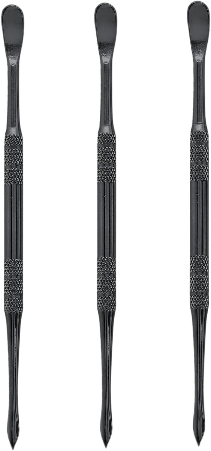 Suiwotin 3PCS Wax Carving Tools, Stainless Steel Wax Tool Carving Tool Kit, Double-Headed Sculpting Tool Spoon, Black