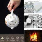 Hand-made Dragon and Phoenix Color-changing White Porcelain Teapot FunnyTea Set Kung Fu Tea Pot Tea Lover‘s Gift (Teapot + 2*Cups)