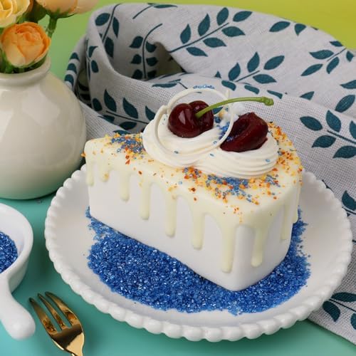 Blue Sprinkles, Blue Sanding Sugar Crystals, 4.6 oz Edible Sparkling Sugar for Baking Topping, Cupcakes, Cookies, Ice Cream & Cake Decorating, Wedding Party Christmas 4th of July Supplies