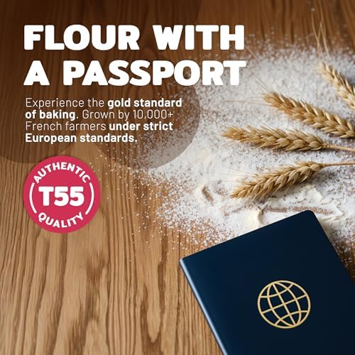 Aterra Mills T55 French All Purpose Flour, Unbleached Bread Flour, European Flour, Flour All Purpose, Bread Flour for Sourdough, Glyphosate-Free, 11 lbs (5kg)