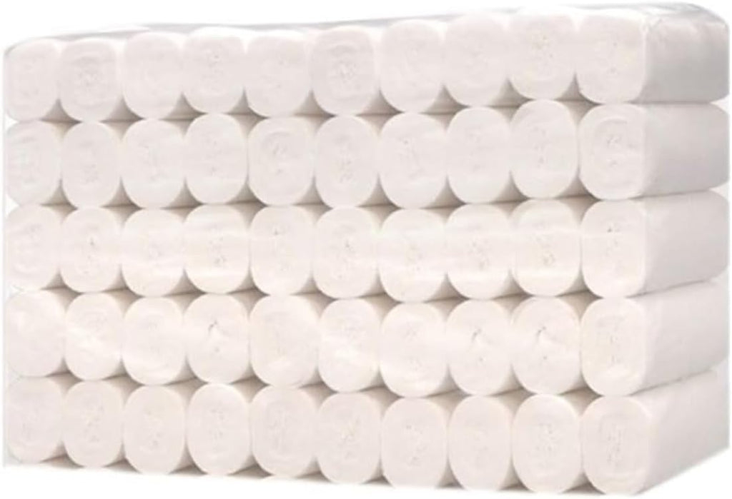 Toilet Paper Family 4-ply Toilet Paper Natural Wood Pulp Strong Thickened Household Kitchen Toilet Paper