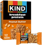 KIND Breakfast Protein Bars, Peanut Butter, Gluten Free, Low Sodium, Healthy Snacks, 8g Protein, 6 Count (6 Packs of 2 Bars)