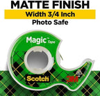 Scotch Magic Tape, 3 Dispensered Rolls, Numerous Applications, Invisible, Clear Tape Engineered for Repairing, 3/4 x 300 Inches
