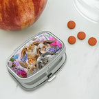 Rabbits Bunnies Hampster Backyard Flower Selfie Rectangle Pill Case Trinket Gift Box