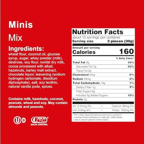 Loacker Minis Wafer Variety Pack - 30% Less Sugar - Premium Cream Filled Wafer Cookies - Mix of Hazelnut, Chocolate and Vanilla - NON-GMO - Sustainably Sourced - 40 Individually Wrapped Snack Packs