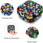 Sanitary Napkin Storage Bag, Zipper Period Pouch for Teen Girls Women, Portable Menstrual Tampons Collect Bags Soccer Football
