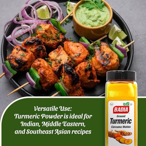 Badia Ground Turmeric Powder, 16 oz - Premium Curcuma Seasoning for Cooking, Golden Flavor & Rich Aroma