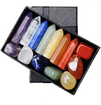 Chakra Crystal Stones Healing Kit, Healing Crystal Wands Crystals Points Reiki, 7 Chakra Set Tumbled Stones Reiki Chakra Meditation Therapy