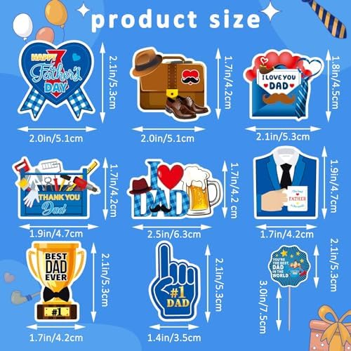 SANNIX 72Pcs Father's Day Cupcake Toppers, Happy Fathers Day Cake Toppers Best Dad Ever Cupcake Picks for Father Day Decorations Birthday Party Cupcake Decorations (9 Design)