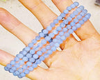 Blue Lace Agate Crystal Bracelet 4mm bead Gemstone bracelet healing Reiki Spiritual Stackable beaded bracelet gift for her